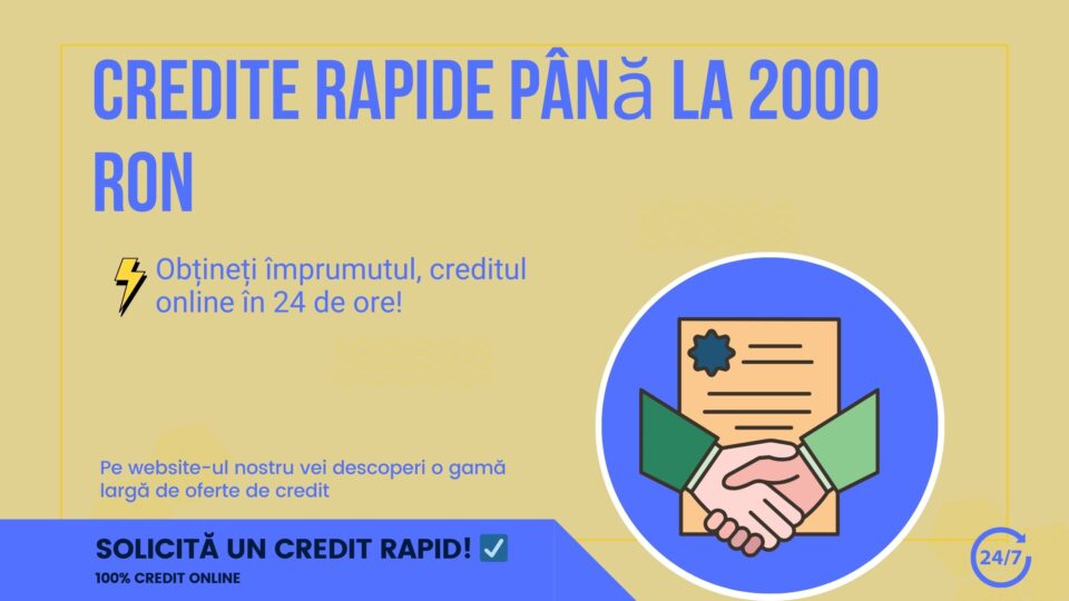 Credite rapide până la 2000 RON